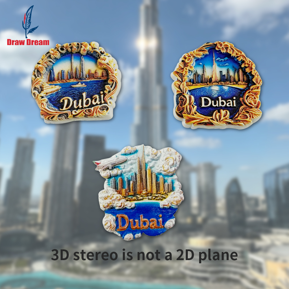 Car Accessories Dubai - 1Pc Dubai Creative 3D Refrigerator Magnet,
