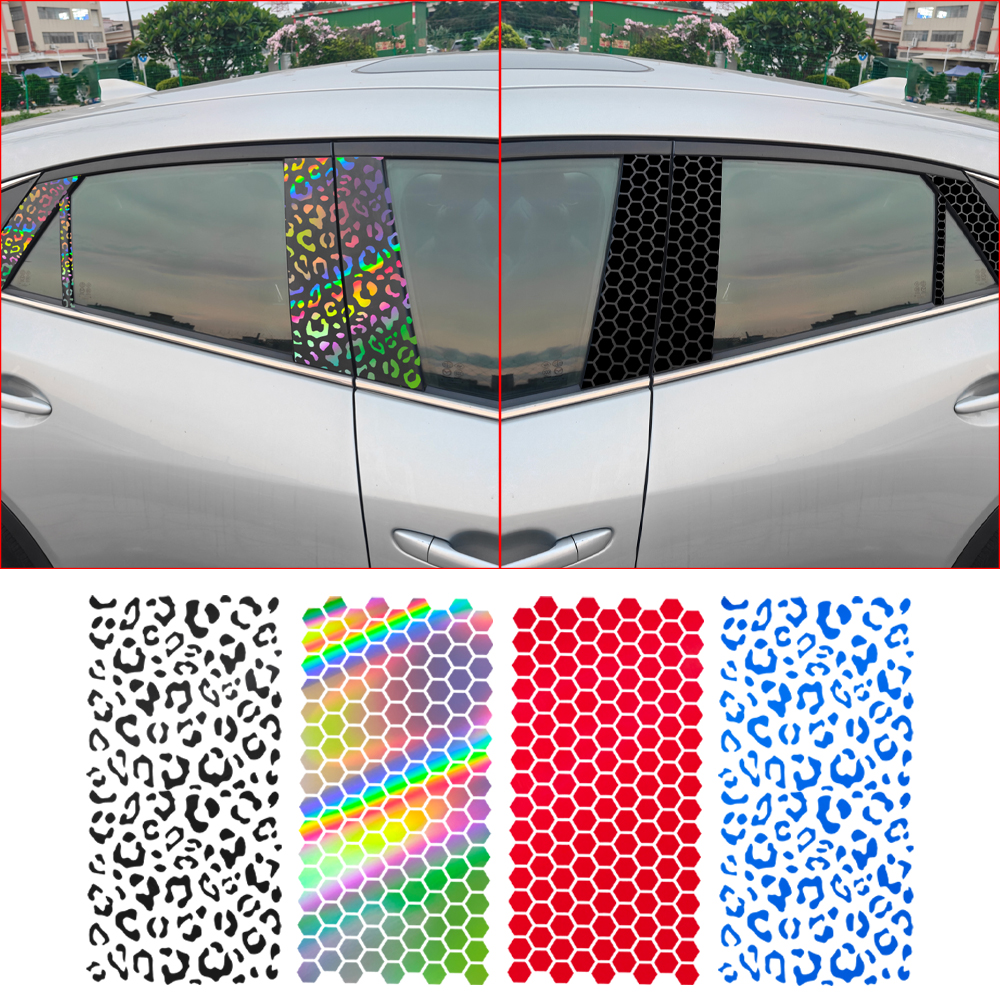 Car Blind Spot Mirror - Car Decals Fashion Honeycomb Leopard Print