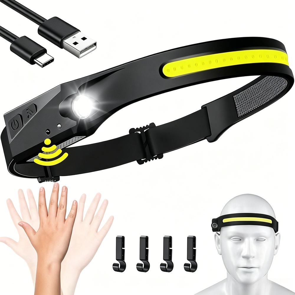 Led Headlight Bulbs - Sensor Headlamp LED Head Flashlight Rechargeable