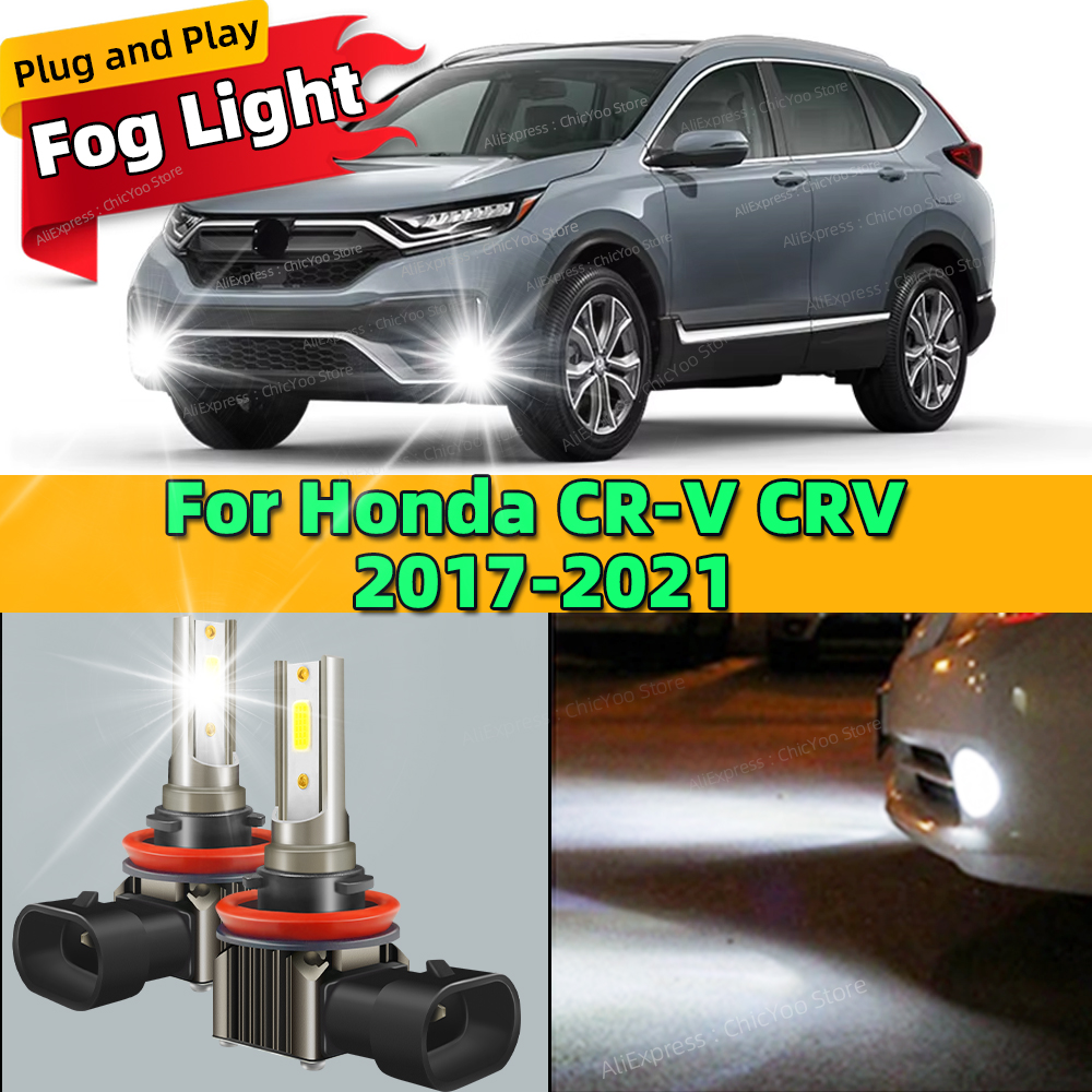 2Pcs LED Fog Lamp Bulbs Front  - огляд і ціна Car Accessories Honda Crv