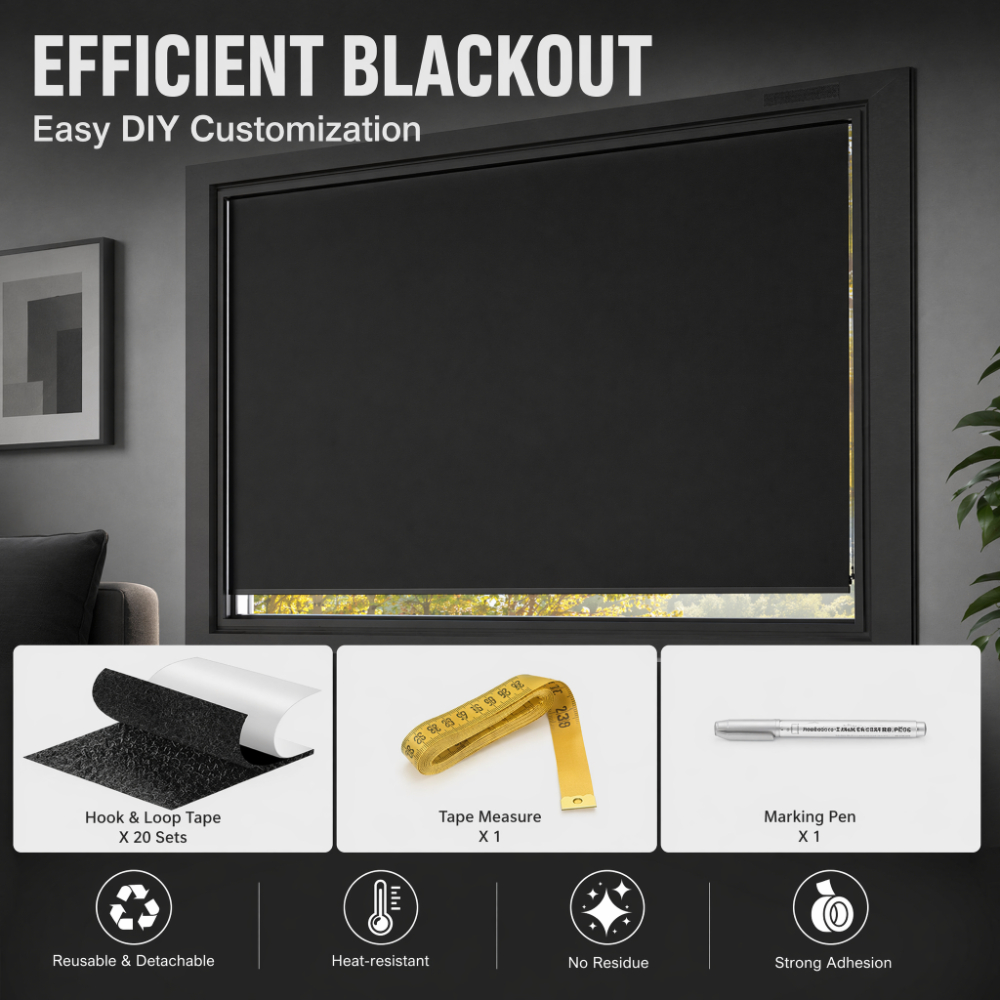 100% Blackout Curtain Darkest  - огляд і ціна Tinted Window Film