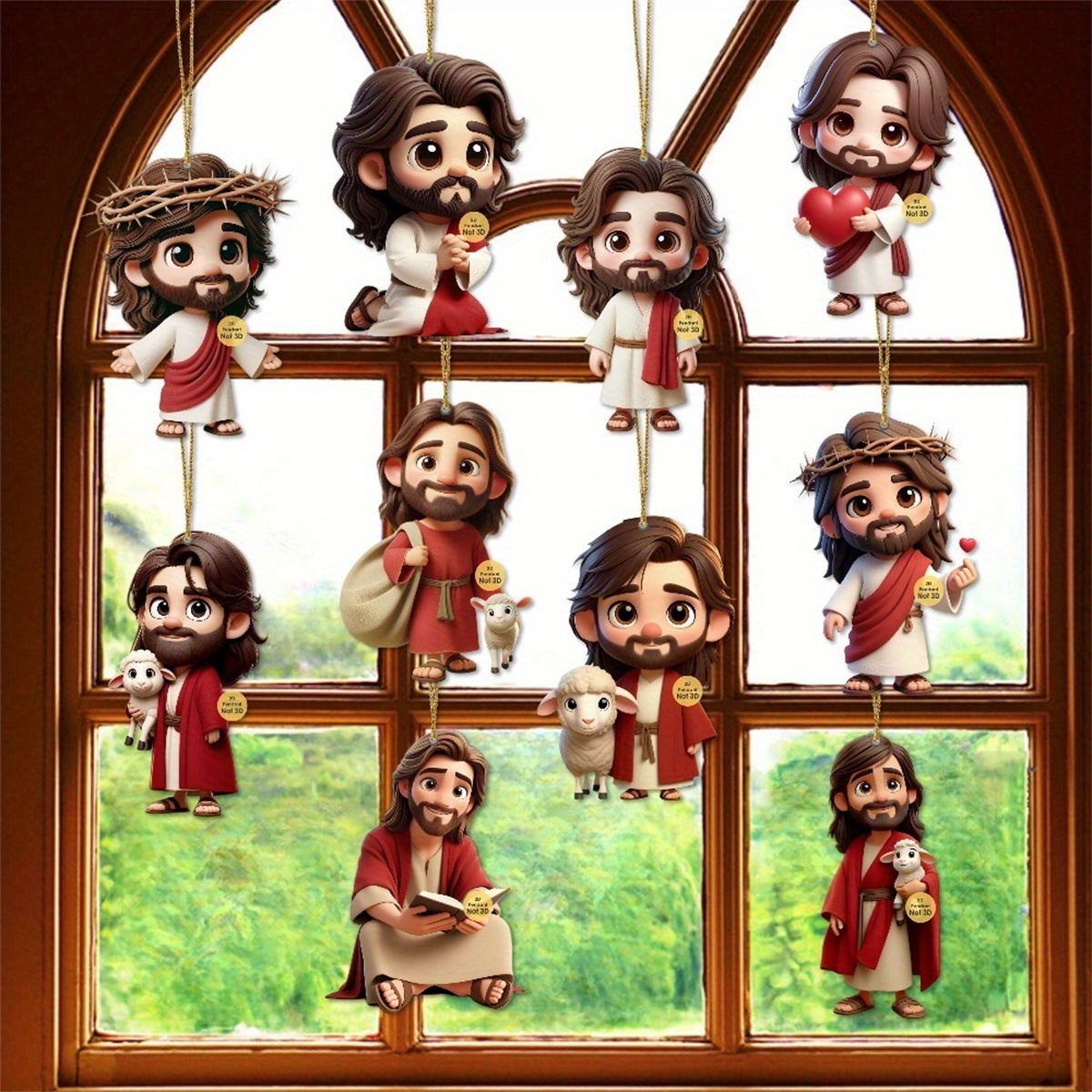 10PCS Jesus Car Ornament 2D Ac - огляд і ціна Car Blind Spot Mirror