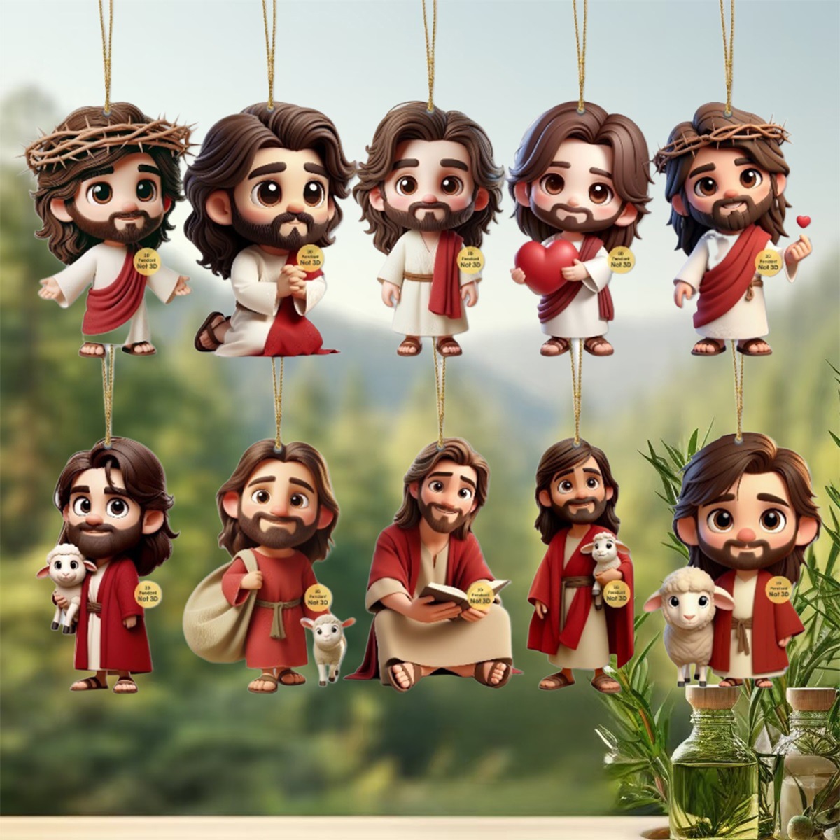 10PCS Jesus Car Ornament 2D Ac - огляд і ціна Car Blind Spot Mirror