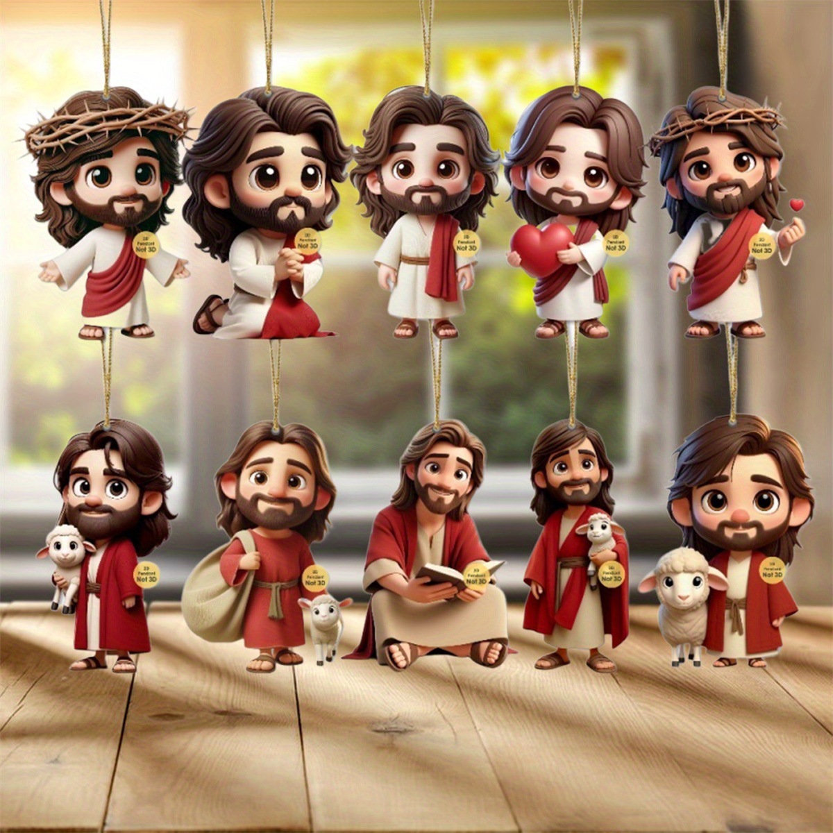 10PCS Jesus Car Ornament 2D Ac - огляд і ціна Car Blind Spot Mirror